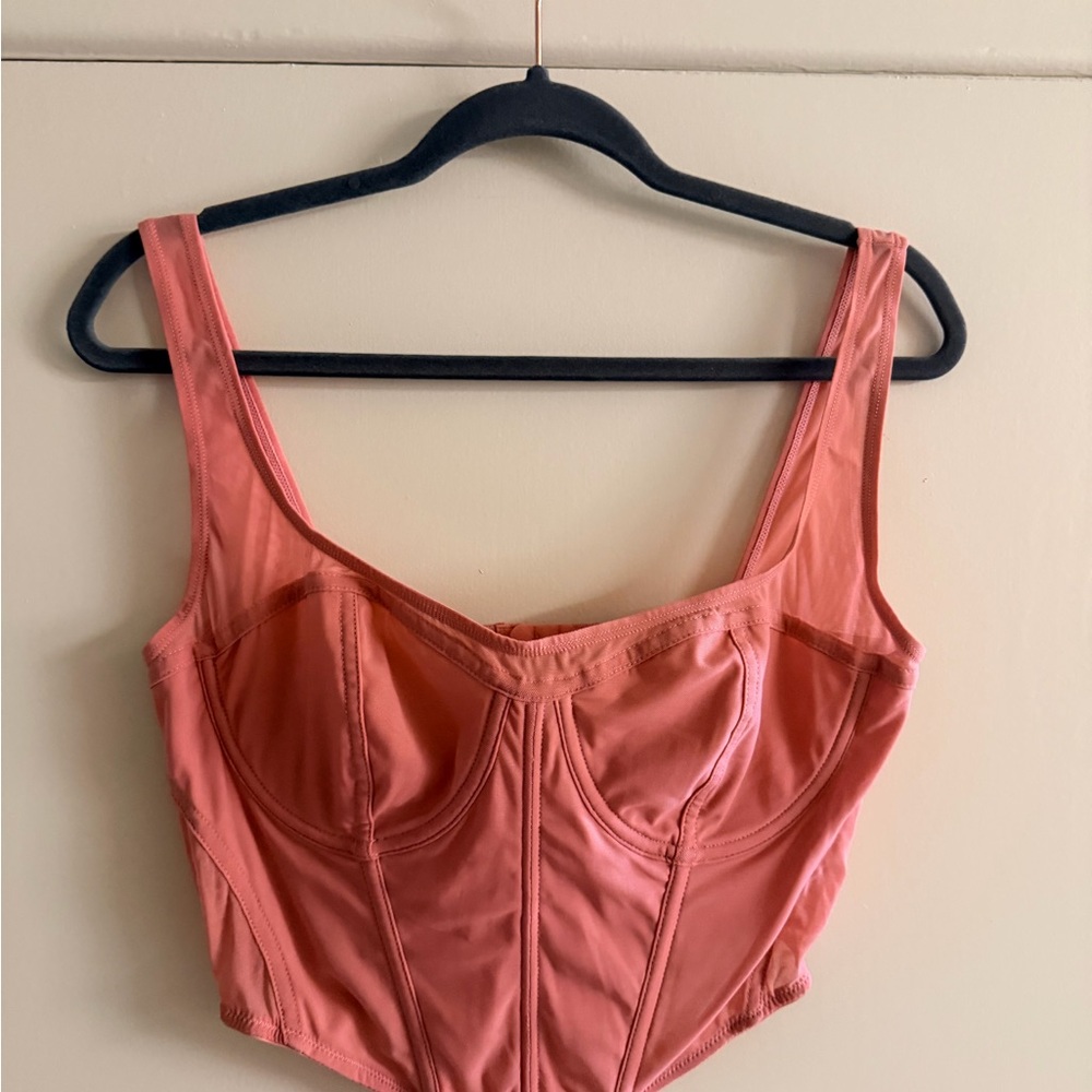 By Anthropologie Mesh Corset Top Large - Picture 3 of 9